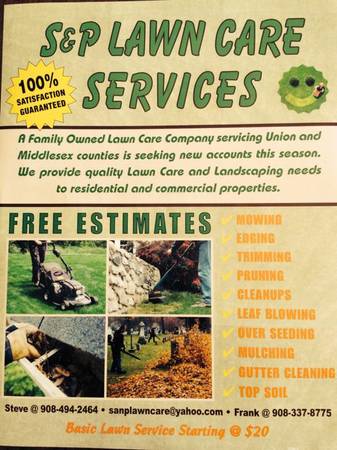 SP lawn care (MiddlesexUnion County)