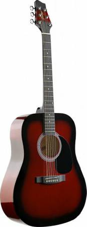 Stagg Steel String Acoustic Guitar Redburst
