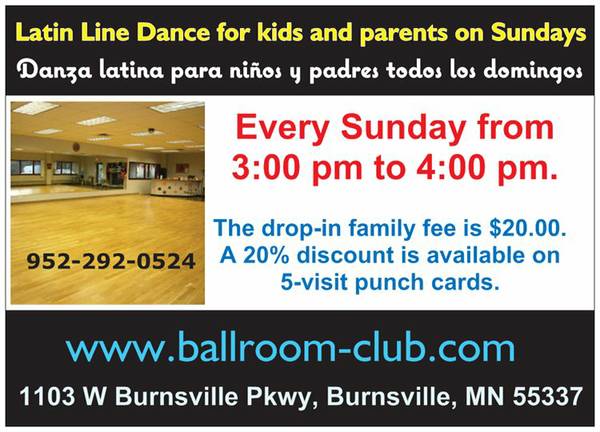 Sunday Latin Line Dance Classes For Kids amp Parents in Burnsville (BurnsvilleSavage)