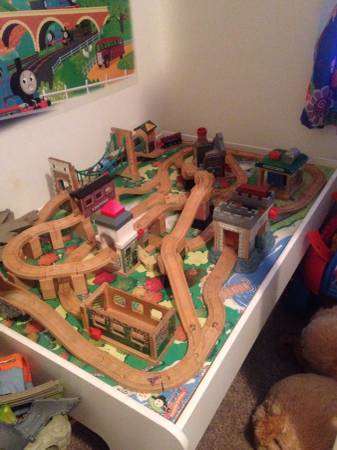 Thomas table with wooden tracks
