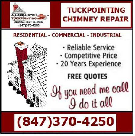 TUCKPOINTINGRestoration Masonry Repair ServiceCHIMNEY REPAIR (All Chicago Areas)
