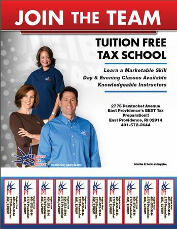 Tuition Free Tax School Now Enrolling (East Providence)