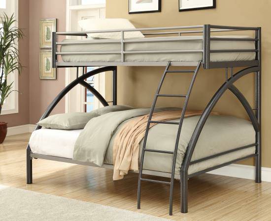 TWIN OVER FULL GUN METAL BUNKBED