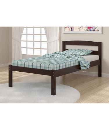 Twin platform bed with plush mattress