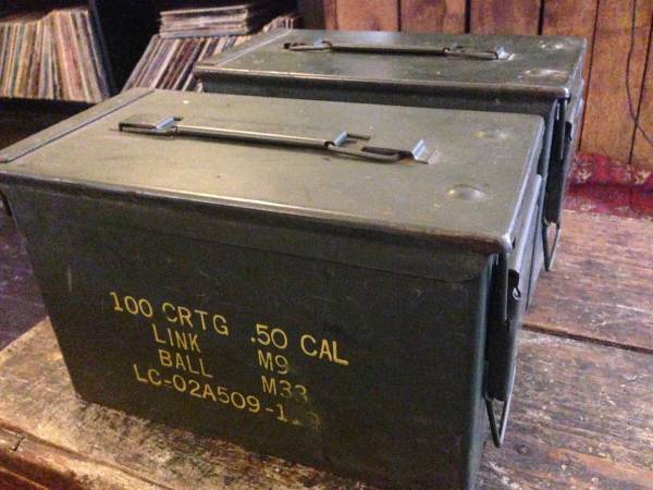Two 50 Caliber Steel Ammo Cans M9