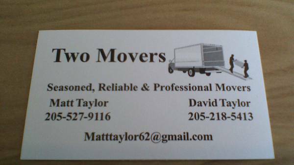 Two Movers 50hr No Deposit Needed (all areas)