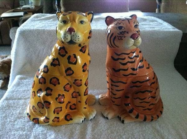 Unique Leopard and Tiger Cookie Jars