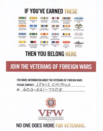 VFW POST 483 IS LOOKING FOR NEW MEMBERS (NASHUA)