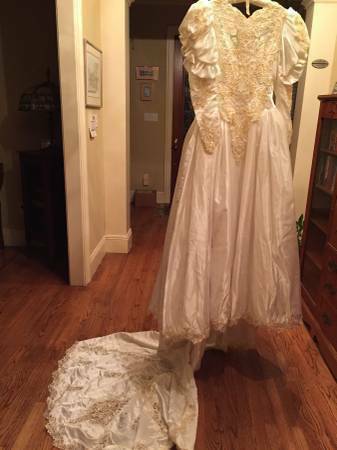Vintage 1980s Wedding Bridal Gown approx sz Misses 1012 dress size