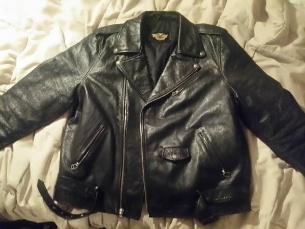 vintage embossed eagle harley jacket