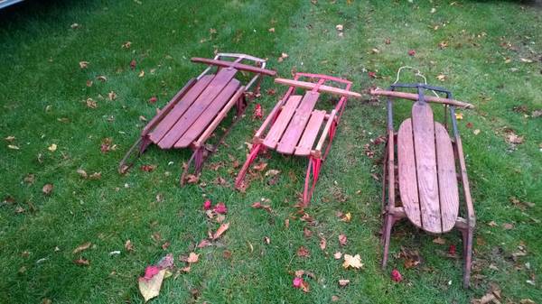 Vintage Flexible Flyer Sleds.  3 of them.  Will sell seperately