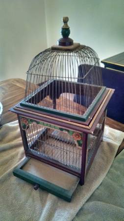 Vintage Hand Painted Bird Cage