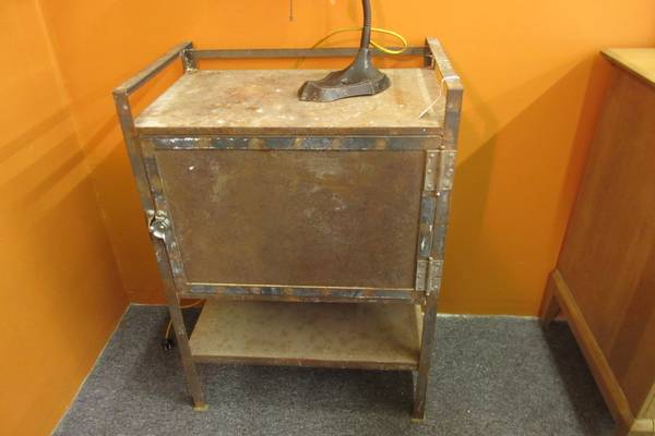 Vintage Industrial Military Storage Locker Cabinet Table