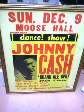 Vintage Johnny Cash Concert poster