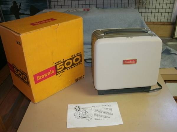 Vintage Kodak Brownie Model C 500 Movie projector in box works great