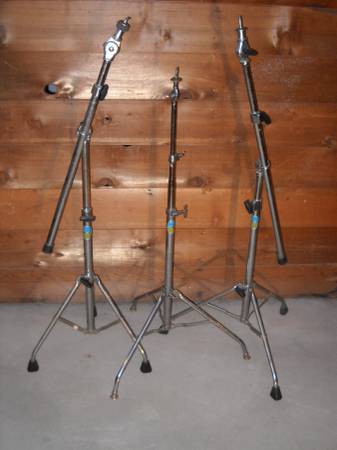 Vintage Ludwig Drum Atlas Cymbal Stands 3 1 Straight amp 2 Boom