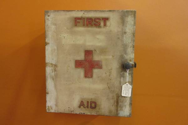 Vintage Military First Aid Shelf Storage Cabinet