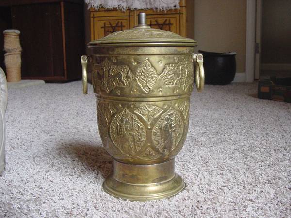 VINTAGE Nader Persian Art Brass  Copper  Tin ICE BUCKET
