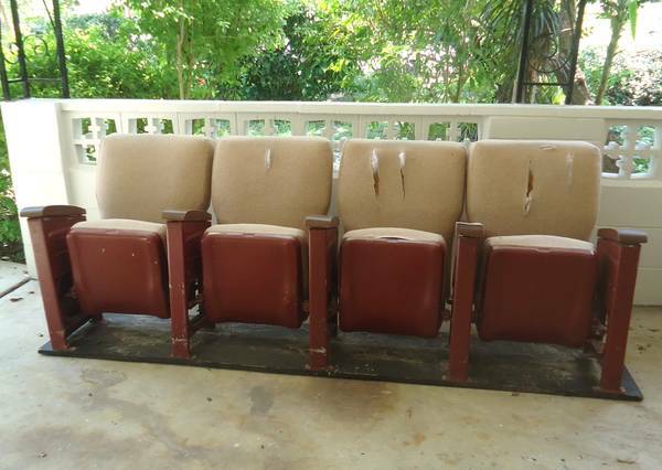 Vintage Orlando Plaza Live Theater Seats Rocking Chair Style 1960s