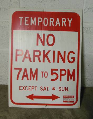 Vintage Parking Sign from Estate