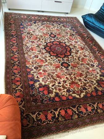Vintage Persian wool Bijar rug carpet hand made