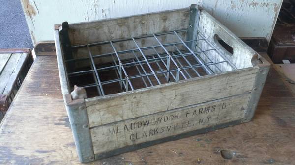 Vintage Small Bottle Wood Milk Crate