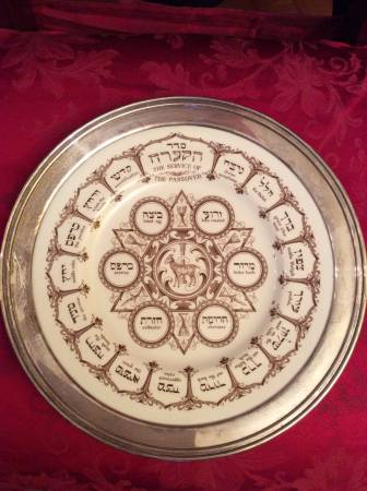 Vintage Sterling Rim Passover Seder Plate
