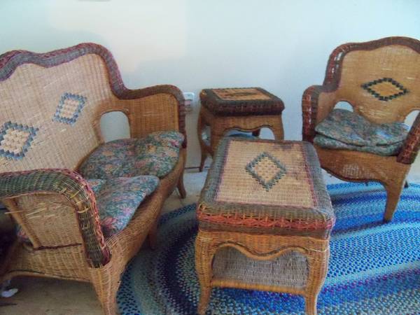 Vintage Wicker Furniture Set