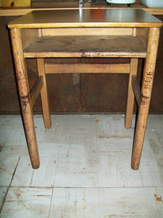 Vintage Wooden Student School Desk
