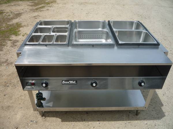 VOLLRATH  46 INCH 3 BAY ELECTRIC STEAM TABLE