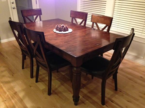 Walnut TableChair set wbutterfly leaf built in