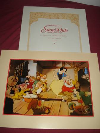Walt Disney Classic Snow White and the Seven Dwarfs Lithograph 1994