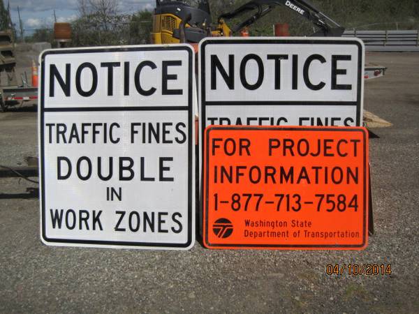 WDOT Required Construction signs