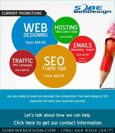 Web  Design SOBE (Spanish and English) (South  Florida)