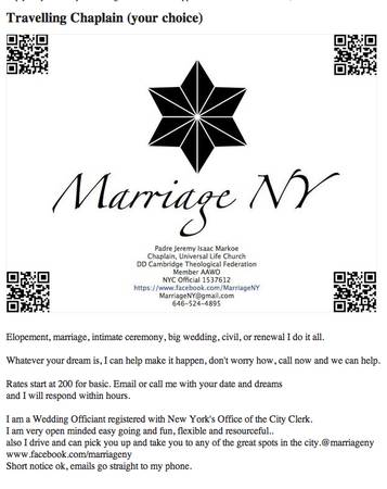 Wedding Officiant EXPRESS TODAYRUSH OUT OF TOWN (Manhattan)