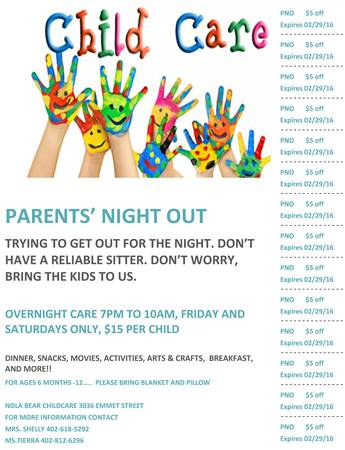 Weekends Overnight Childcare (Omaha)
