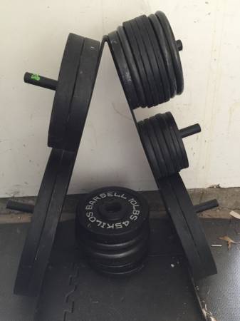 Weight bench, Olympic weights and bars