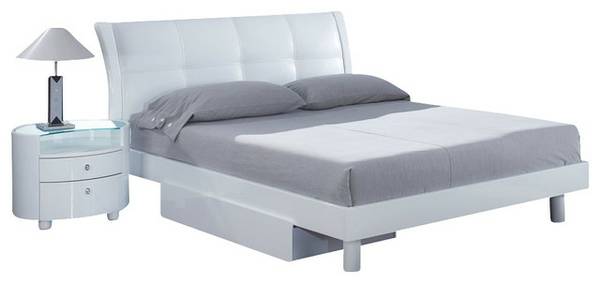 White beautiful Bed with Mattress