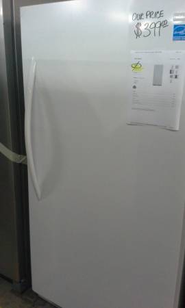 White Frigidaire Stand Up Freezer 9734 New