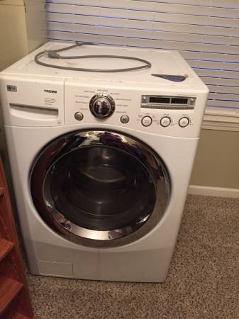 White front loading washer and dryer