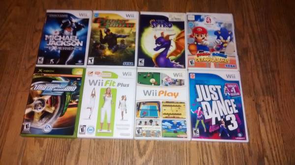 WII GAMES AND 1 X BOX GAME