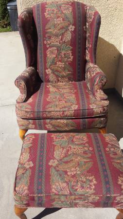 Wingback Chair with Matching Ottoman