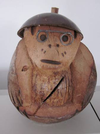 Wise Old Monkey Carved In Coconut