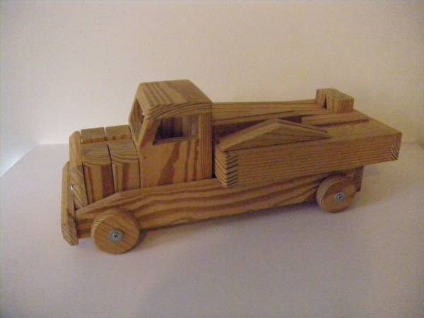 Wooden Handcrafted 1984 Toy Truck by Emil Vopelak