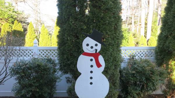Wooden Snowman for Yard