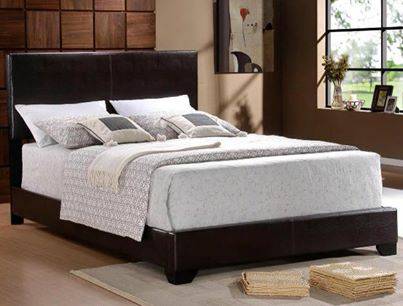 WoodPU leather bed