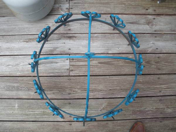 Wrought Iron Round Pot Pan Utensils Rack holder Blacksmith