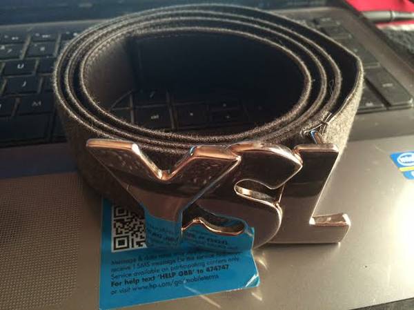 YSL Yvest Saint Laurent GREY belt (Made in Italy) authentic